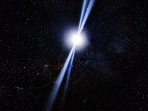Stunning cosmic scene with a bright light and stars, evoking wonder and the mysteries of the universe.